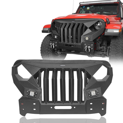 Full Width Front Bumper with Mad Max Grill & Running Boards(18-24 Jeep Wrangler JL 4 Door) - u-Box