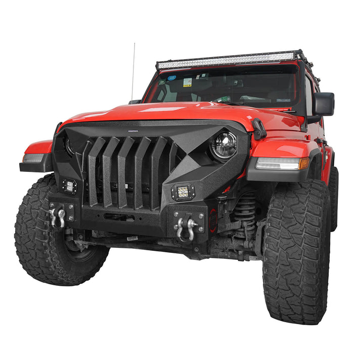 Full Width Front Bumper with Mad Max Grill & Running Boards(18-23 Jeep Wrangler JL 4 Door) - u-Box