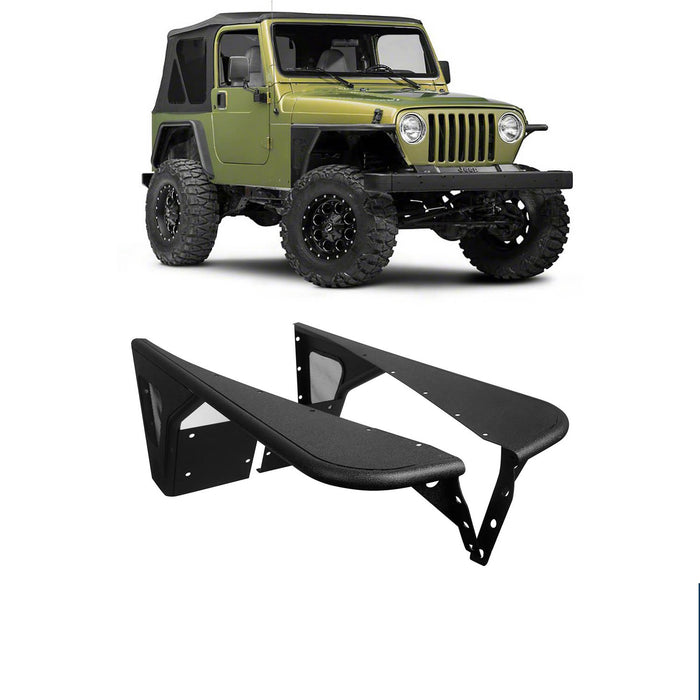 Hooke Road Opar Front Flat Fender Flares Armor Wheel for 1997-2006 Jeep Wrangler TJ 2 PCS BXG058 u-Box Offroad 2