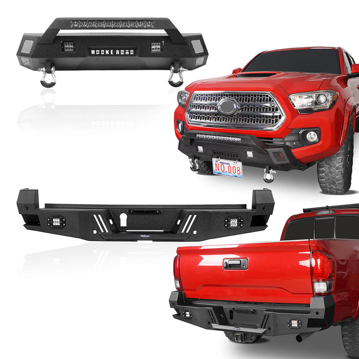Tacoma Front & Rear Bumpers Combo for 2016-2021 Toyota Tacoma 3rd Gen - u-Box Offroad b42024204-2
