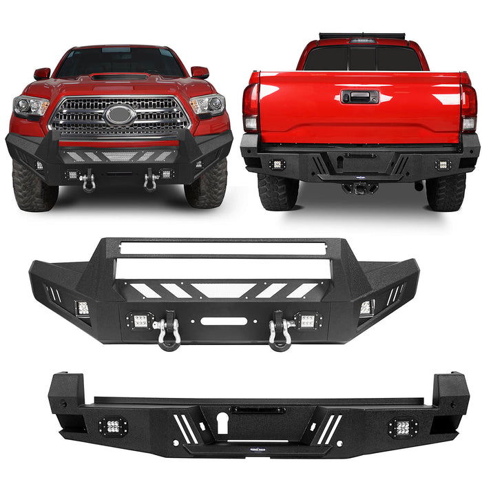 Tacoma Front & Rear Bumpers Combo for 2016-2023 Toyota Tacoma 3rd Gen - u-Box Offroad b42014204-2