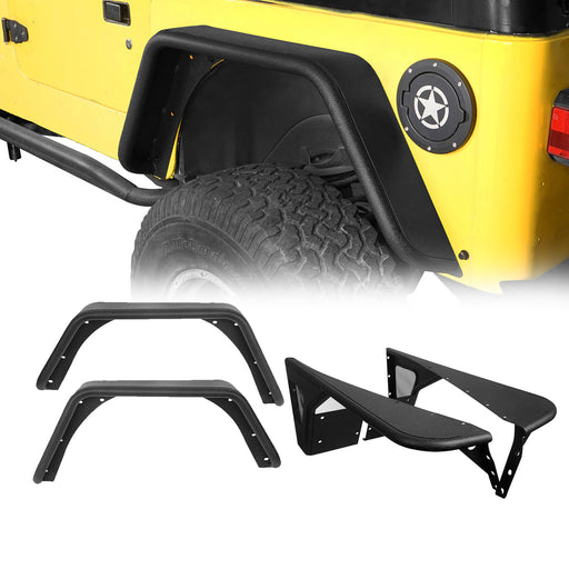 Front & Rear Fender Flares Tubular Fenders(97-06 Jeep Wrangler TJ) - u-Box