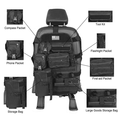 Rodeo Trail Front Seat Cover Case w/Organizer Storage Bag(15-20 Jeep JK 07-18 & Ford F-150) - u-Box