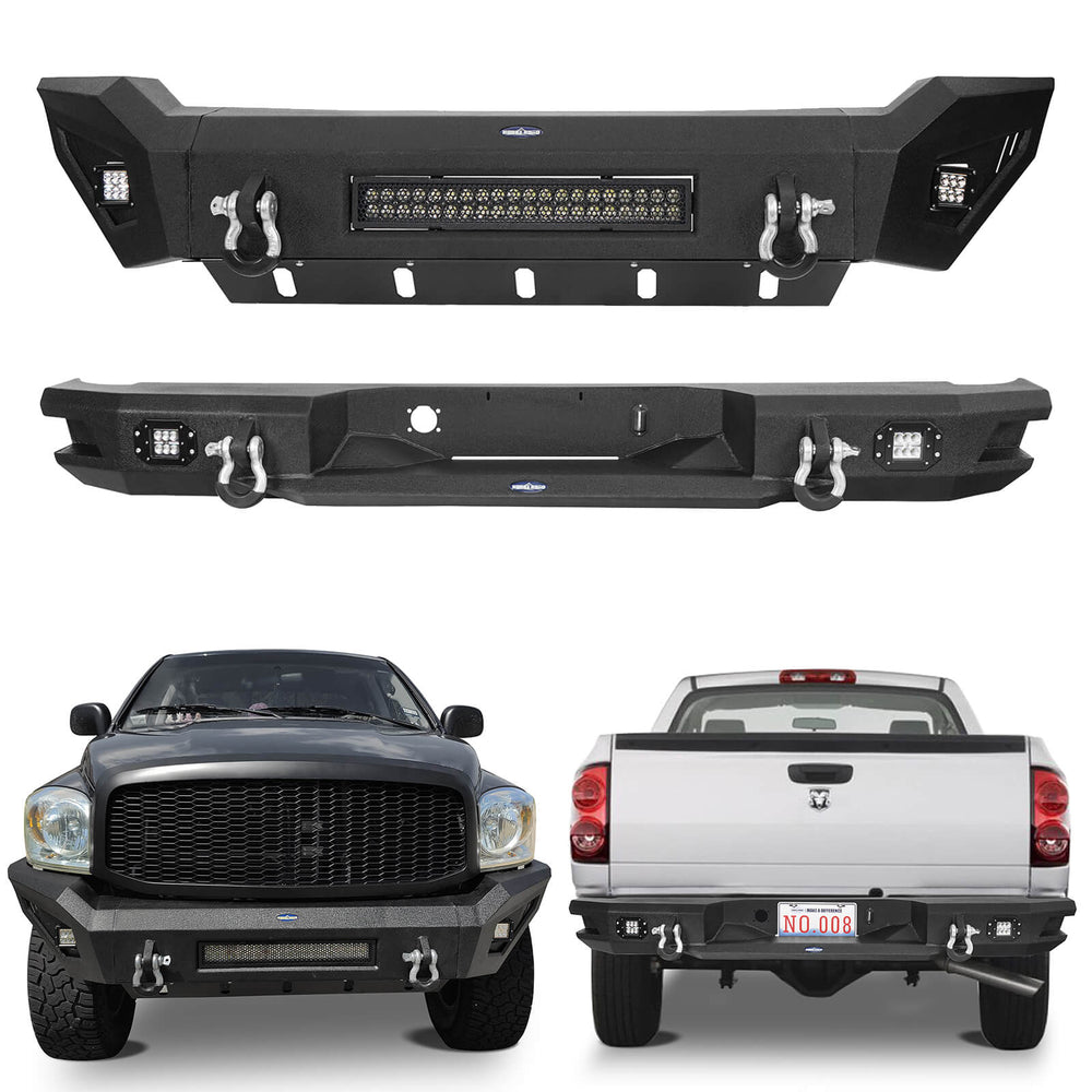 Ram 1500 Full width Front Bumper and Rear Bumper Combo for 2006-2008 Ram1500 u-Box offroad BXG65016503-2