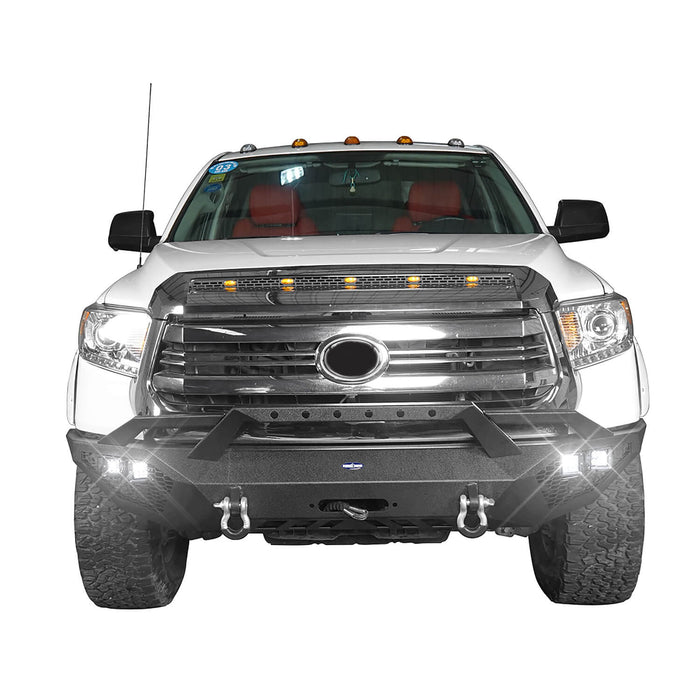 Full Width Front Bumper w/LED Lights for 2014-2021 Toyota Tundra b6000+b6001 3