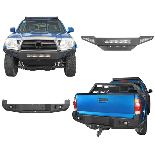 Full Width Front Bumper & Rear Bumper for 2005-2011 Toyota Tacoma - u-Box Offroad b40084011-1