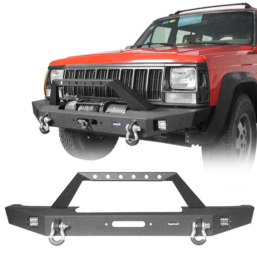 Destroyer Full Width Front Bumper w/ Winch Plate(84-01 Jeep Cherokee XJ) - u-Box