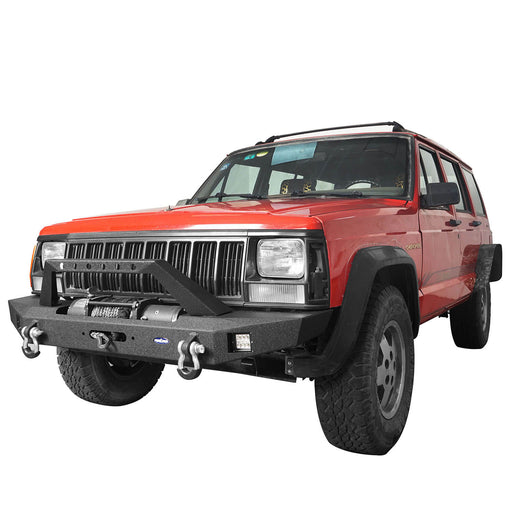 Destroyer Full Width Front Bumper w/ Winch Plate(84-01 Jeep Cherokee XJ) - u-Box