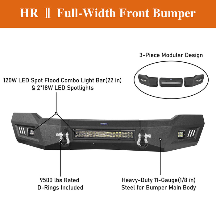 Full Width Front Bumper w/ 120W LED Light Bar (06-08 Ram 1500)  - u-Box