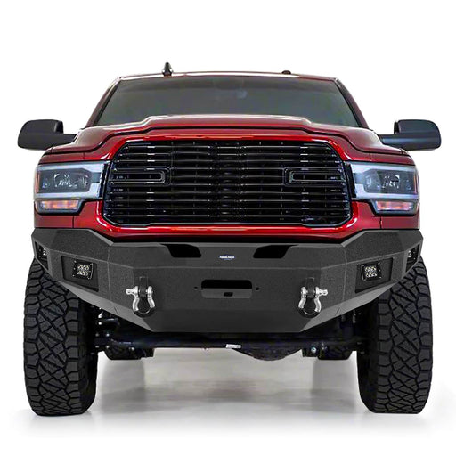 Full Width Front Bumper w/Winch Plate & LED Spotlights(19-24 Ram 2500) - u-Box