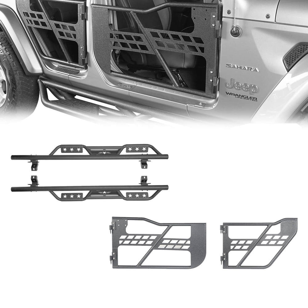 4 Door Tubular Door & Side Steps(18-24 Jeep Wrangler JL) - u-Box