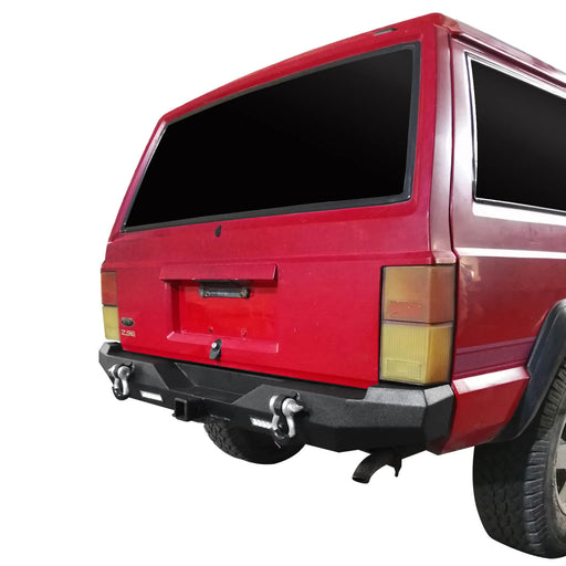 Hooke Road Destroyer Rear Bumper w/2 ×18W LED Floodlights for Jeep Cherokee XJ 1984-2001 BXG321 u-Box Offroad  3