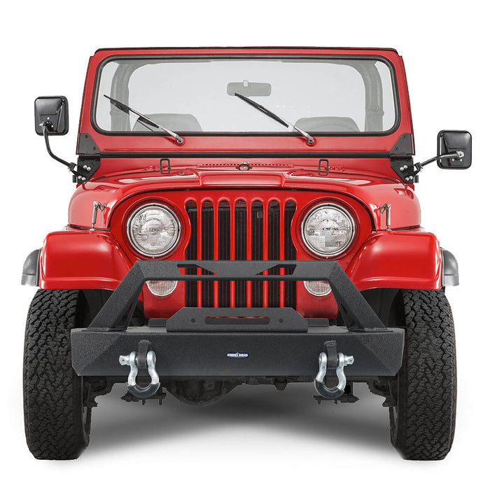 Hooke Road Jeep CJ Stubby Front Bumper with Winch Plate for 1976-1986 Jeep Wrangler CJ u-Box Offroad Jeep CJ Bumpers BXG9015 3