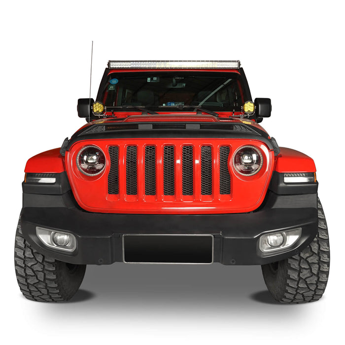 Jeep Hood Protector w/ Amber Lights for 2018-2022 Jeep Wrangler JL and 2020-2022 Gladiator JT- u-Box bxg30023 9