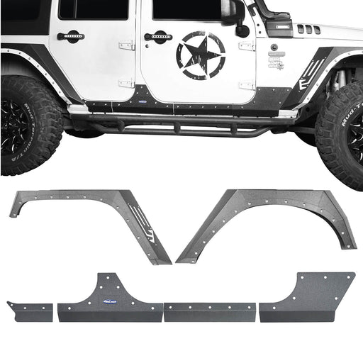 Hooke Road Jeep JK Armour Fender Flares Body Armor Cladding for Jeep Wrangler JK 2007-2018 BXG208BXG213 Jeep Accessories u-Box offroad 2