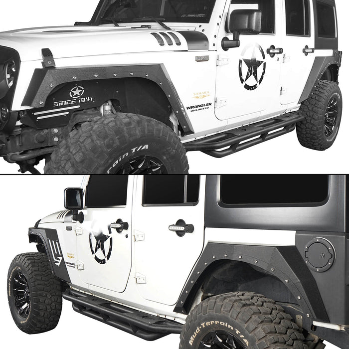 Hooke Road Jeep JK Armour Fender Flares Body Armor Cladding for Jeep Wrangler JK 2007-2018 BXG208BXG213 Jeep Accessories u-Box offroad 7