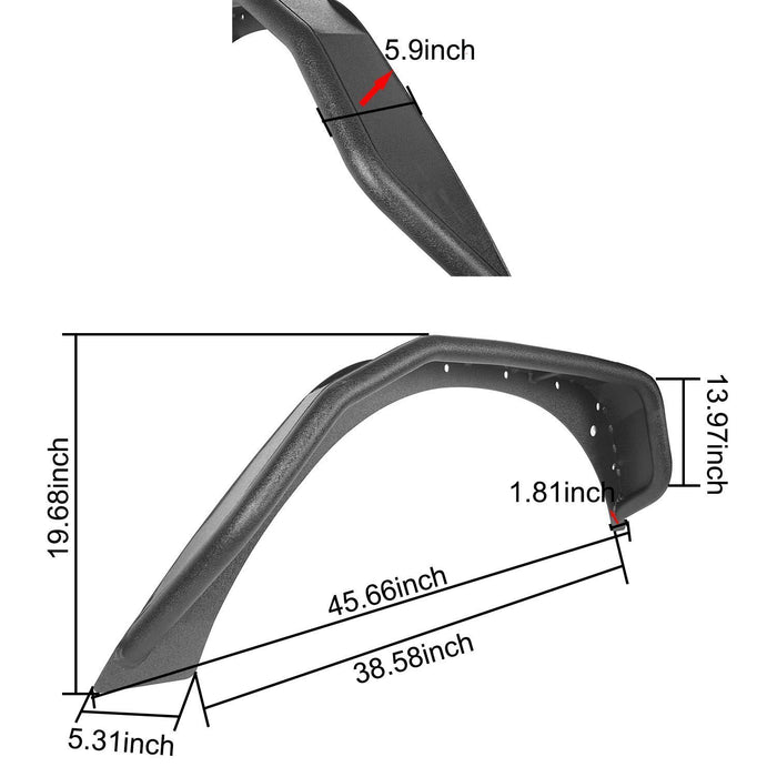 Fender Flares & Front Inner Fender Liners(07-18 Jeep Wrangler JK) - u-Box