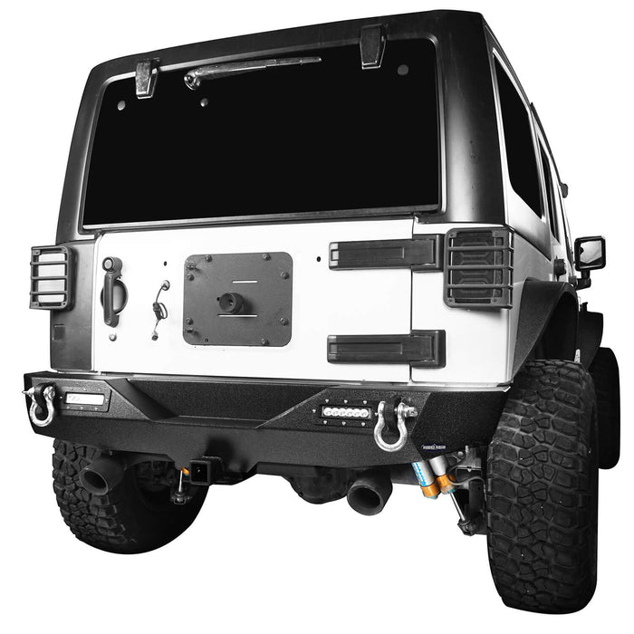 Hooke Road Jeep JK Front and Rear Bumper Combo for 2007-2018 Jeep Wrangler JK Jeep JK Stubby Front Bumper Blade Master Front Bumper Different Trail Rear Bumper JK Front and Rear Bumper Package u-Box Offroad 10