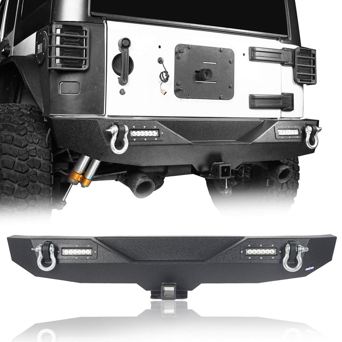 Hooke Road Jeep JK Front and Rear Bumper Combo for 2007-2018 Jeep Wrangler JK Jeep JK Stubby Front Bumper Blade Master Front Bumper Different Trail Rear Bumper JK Front and Rear Bumper Package u-Box Offroad 8