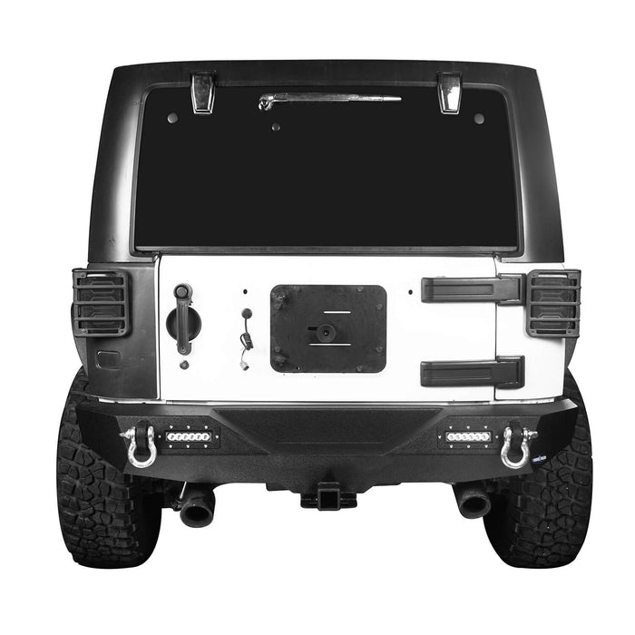 Hooke Road Jeep JK Front and Rear Bumper Combo for 2007-2018 Jeep Wrangler JK Jeep JK Stubby Front Bumper Blade Master Front Bumper Different Trail Rear Bumper JK Front and Rear Bumper Package u-Box Offroad 9