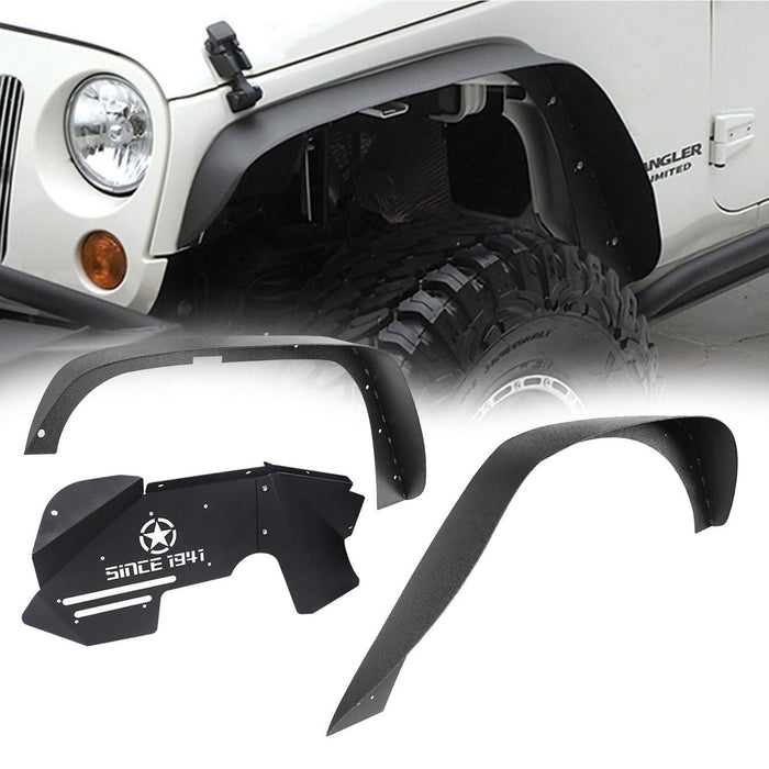 Fender Flares & Front Inner Fender Liners(07-18 Jeep Wrangler JK) - u-Box