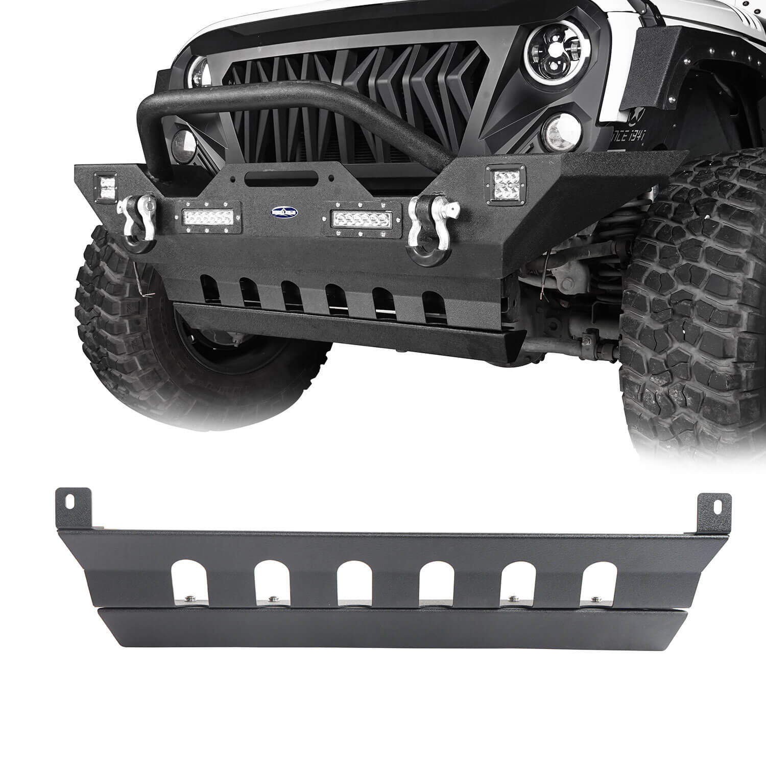 Jeep JK Front Skid Plate Textured Black Steel for 20072018 Jeep