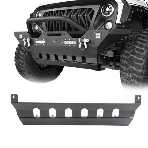 Hooke Road Jeep JK Front Skid Plate Textured Black Steel for Jeep Wrangler JK 2007-2018 BXG204 u-Box offroad 2