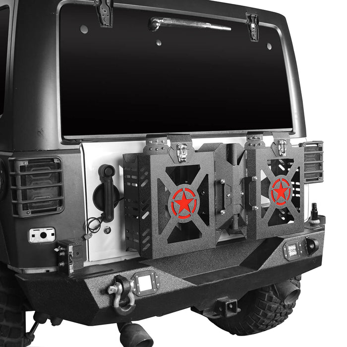 Jeep JK Jerry Gas Can Holder Tailgate Mount Jeep Wrangler Interior for Jeep Wrangle JK 2007-2018 BXG005 Jeep Accessories u-Box Offroad 12