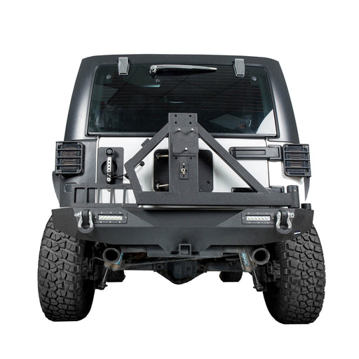 Hooke Road  Jeep JK Rear Bumper with Tire Carrier Different Trail Bumper for Jeep Wrangler JK 2007-2018 BXG114 u-Box offroad 3