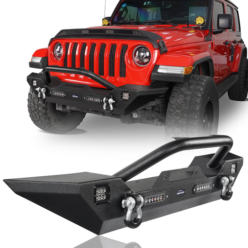 Different Trail Front Bumper w/Winch Plate Mid Width Bumper(18-24 Jeep Wrangler JL) - u-Box