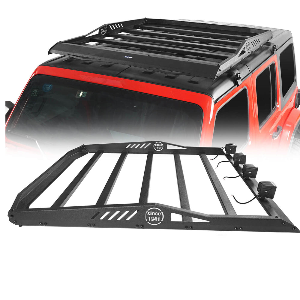 Hooke Road Jeep JL Hard Top Roof Rack Cargo Carrier Basket for Jeep Wrangler JL 2018-2020 bxg518 u-Box Offroad 2