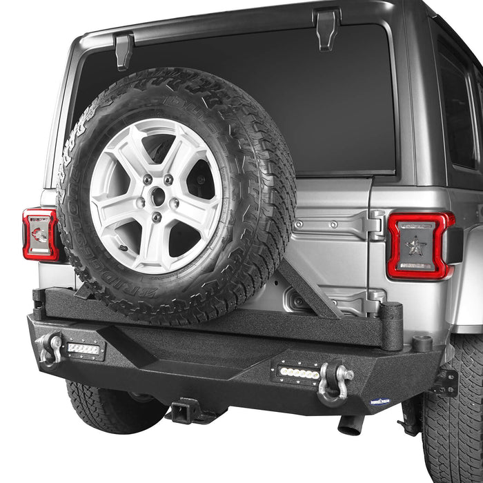 Hooke Road Jeep JL Rear Bumper with Tire Carrier for Jeep Wrangler JL 2018-2019 BXG504 u-Box offroad 4