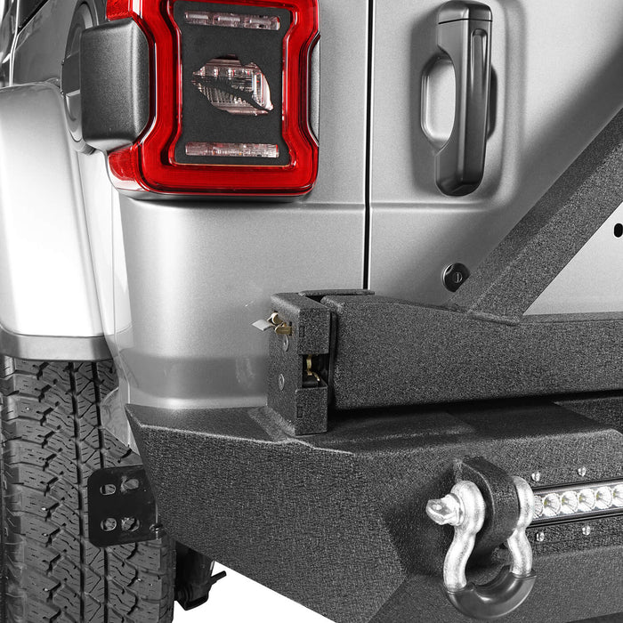 Hooke Road Jeep JL Rear Bumper with Tire Carrier for Jeep Wrangler JL 2018-2019 BXG504 u-Box offroad 6