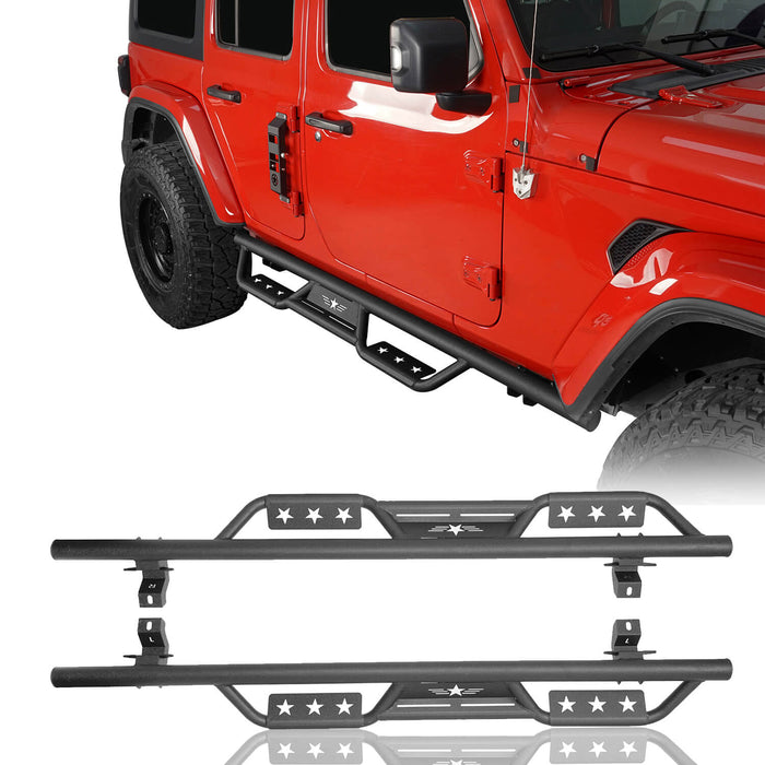 Jeep JL Side Steps Running Boards Nerf Bars for 2018 2024 Jeep Wrangler JL u Box Offroad