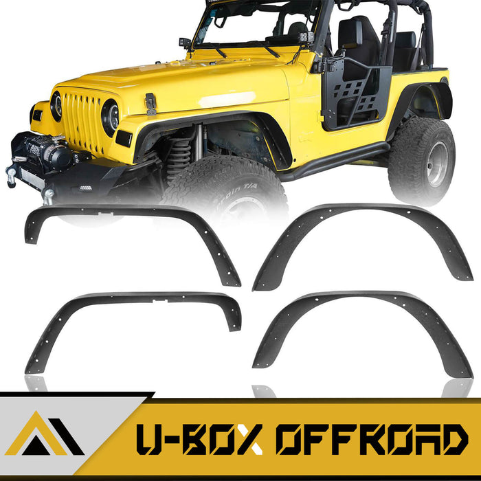 Front & Rear Flat Fender Flares(97-06 Jeep Wrangler TJ) - u-Box