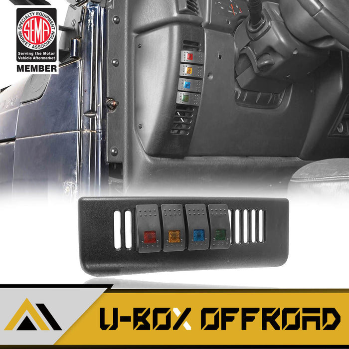 4-Switch Pod Panel Kit Driver Side(Jeep Wrangler TJ 97-06) - u-Box