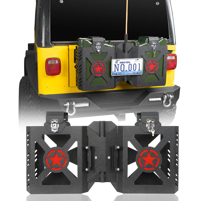 Double Jerry Gas Can Holder Tailgate Mount(97-06 Jeep Wrangler TJ) - u-Box