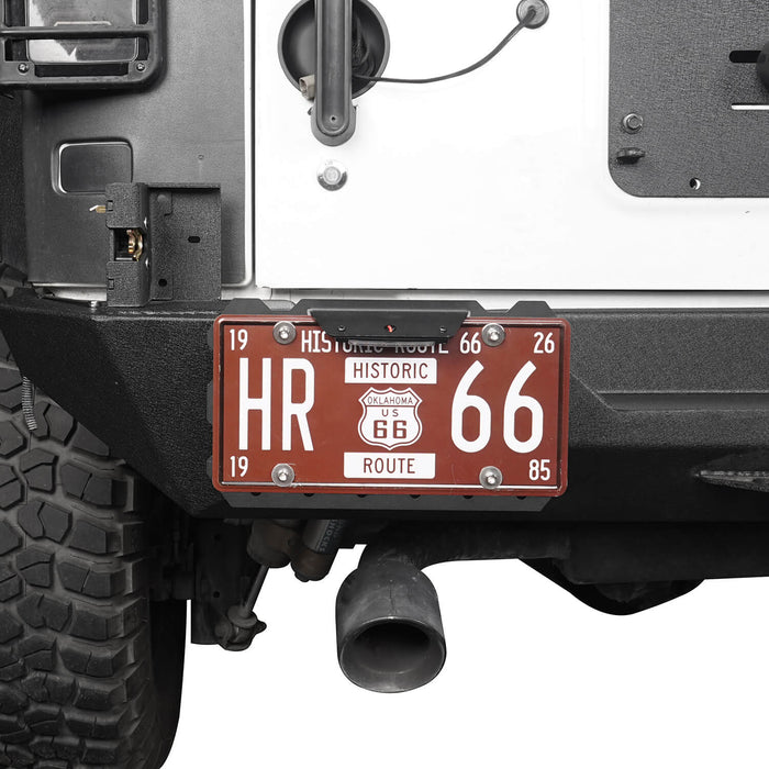 Hooke Road License Plate Frame with Light for Jeep Wrangler CJ YJ TJ JK JL 1955-2019 MMR1804 Front License Plate Mount 3