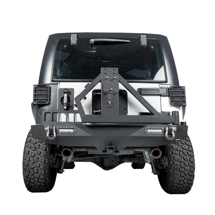 Hooke Road Opar Lotus Tubular Front Bumper & Different Trail Rear Bumper w/Tire Carrier Combo Kit for 2007-2018 Jeep Wrangler JK JKU BXG132114 u-Box offroad 11