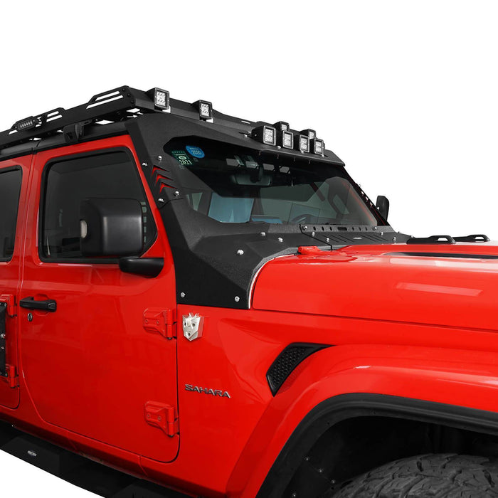 Mad Max Front Bumper w/Wings & Windshield Frame Cover(18-23 Jeep Wrangler JL & Gladiator JT(Excluding Mojave)) - u-Box