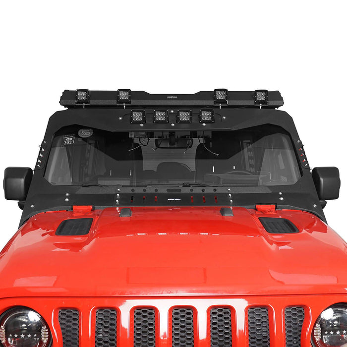 Mad Max Front Bumper w/Wings & Windshield Frame Cover(18-23 Jeep Wrangler JL & Gladiator JT(Excluding Mojave)) - u-Box