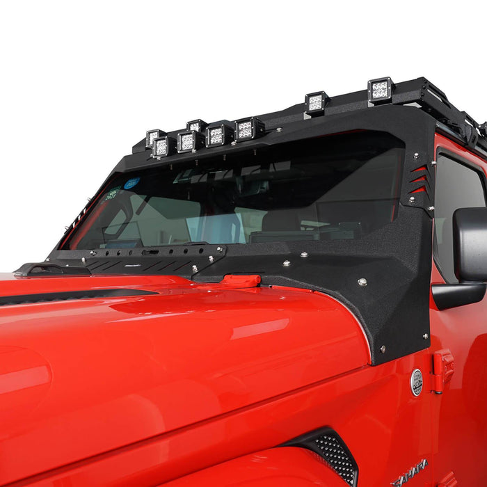 Mad Max Front Bumper w/Wings & Windshield Frame Cover(18-23 Jeep Wrangler JL & Gladiator JT(Excluding Mojave)) - u-Box