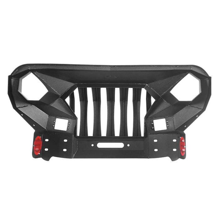 Full Width Front Bumper with Mad Max Grill & Side Steps(18-23 Jeep Wrangler JL 4 Door) - u-Box