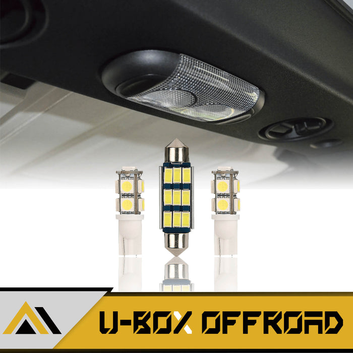 Interior LED Light Bulbs Front & Rear Upper Reading Lights(07-18 Jeep Wrangler JK JKU) - u-Box
