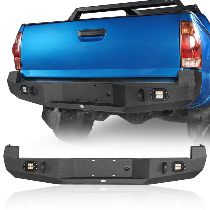 Rear Bumper w/Lights & Licence Plate Mount for 2005-2023 Toyota Tacoma - u-Box Offroad b4011-14200-1-6