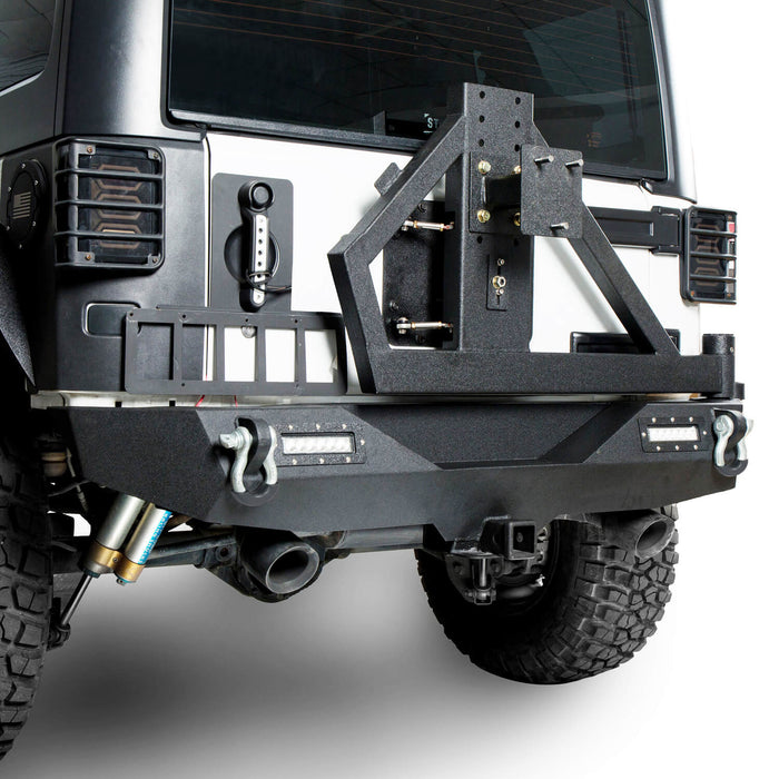 Rock Crawler Stubby Front Bumper & Different Trail Rear Bumper w/Tire Carrier Combo(07-18 Jeep Wrangler JK JKU) - u-Box