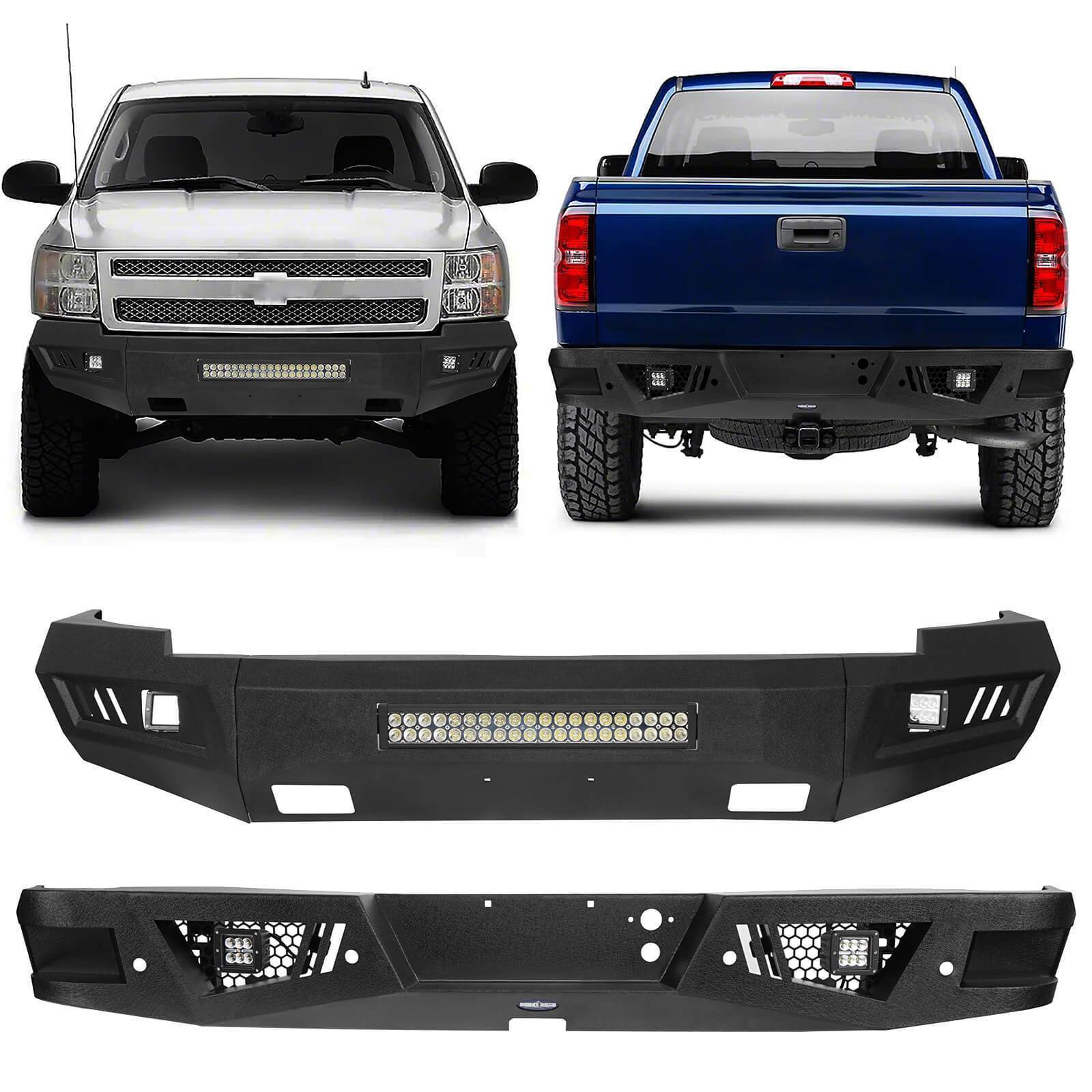 Bumper Silverado 2008 Chevrolet Silverado Front & Rear Bumper for 2007-2018 Chevy Silverado