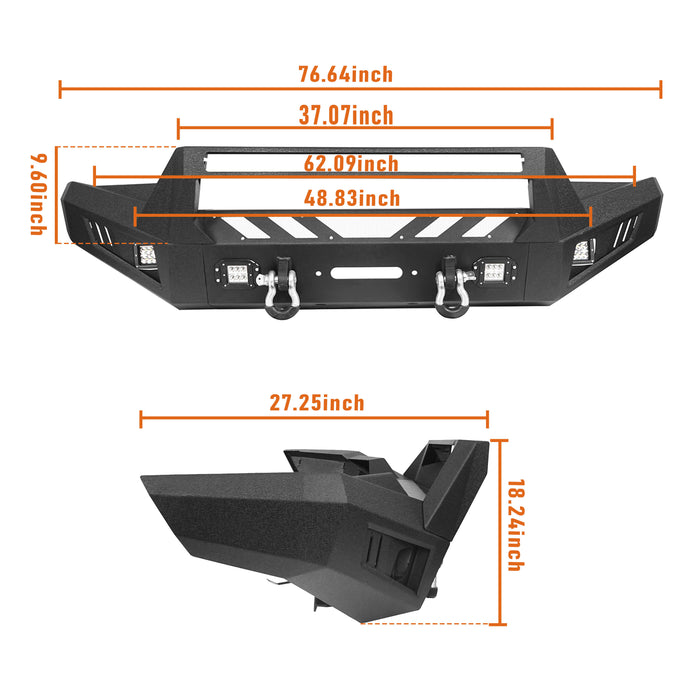 Tacoma Front & Rear Bumpers Combo for 2016-2023 Toyota Tacoma 3rd Gen - u-Box Offroad b42014200-8