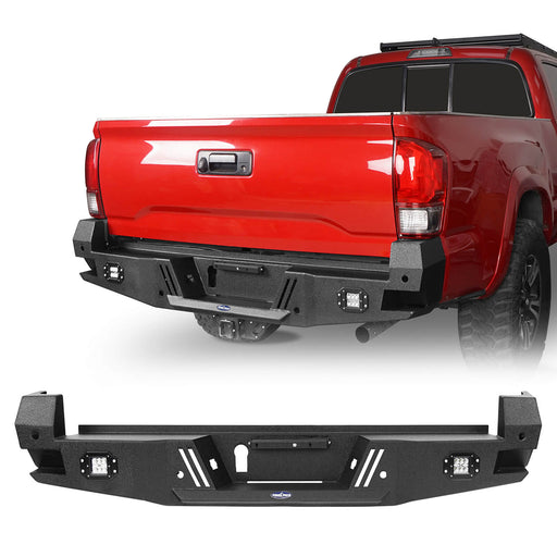 HR Rear Bumper w/License Plate Bracket(16-21 Toyota Tacoma 3rd Gen) - u-Box