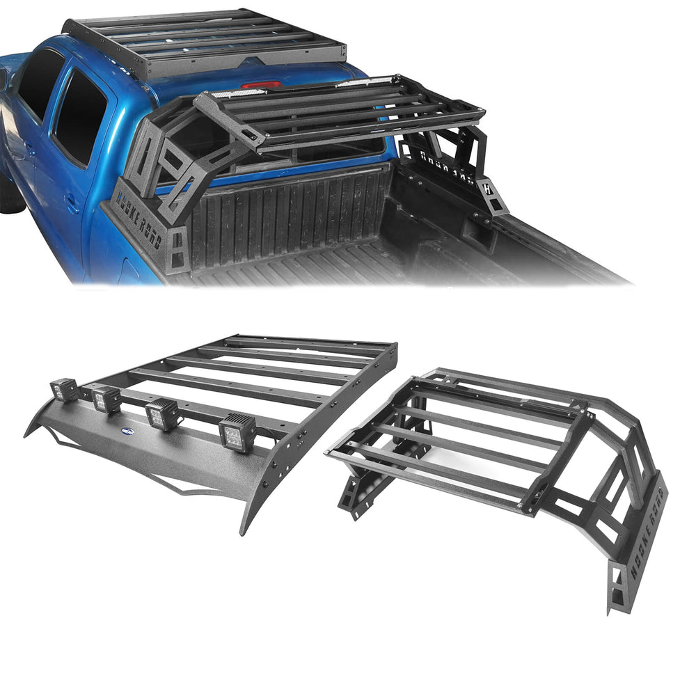 Top Roof Rack Luggage Cargo Carrier & Bed Rack(05-23 Toyota Tacoma 4 Doors) - u-Box